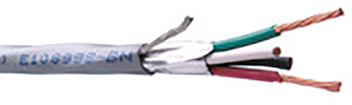 Belden 4302FE Control Cable, 4 Cores, 0.82 mm² 18 AWG, Screened, 100 m, Grey Polyethylene Sheath