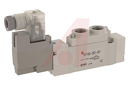 SMC 5/2 Pneumatic Solenoid/Pilot-Operated Control Valve - Solenoid/Pilot NPTF 1/4 SY7000 Series 110V ac