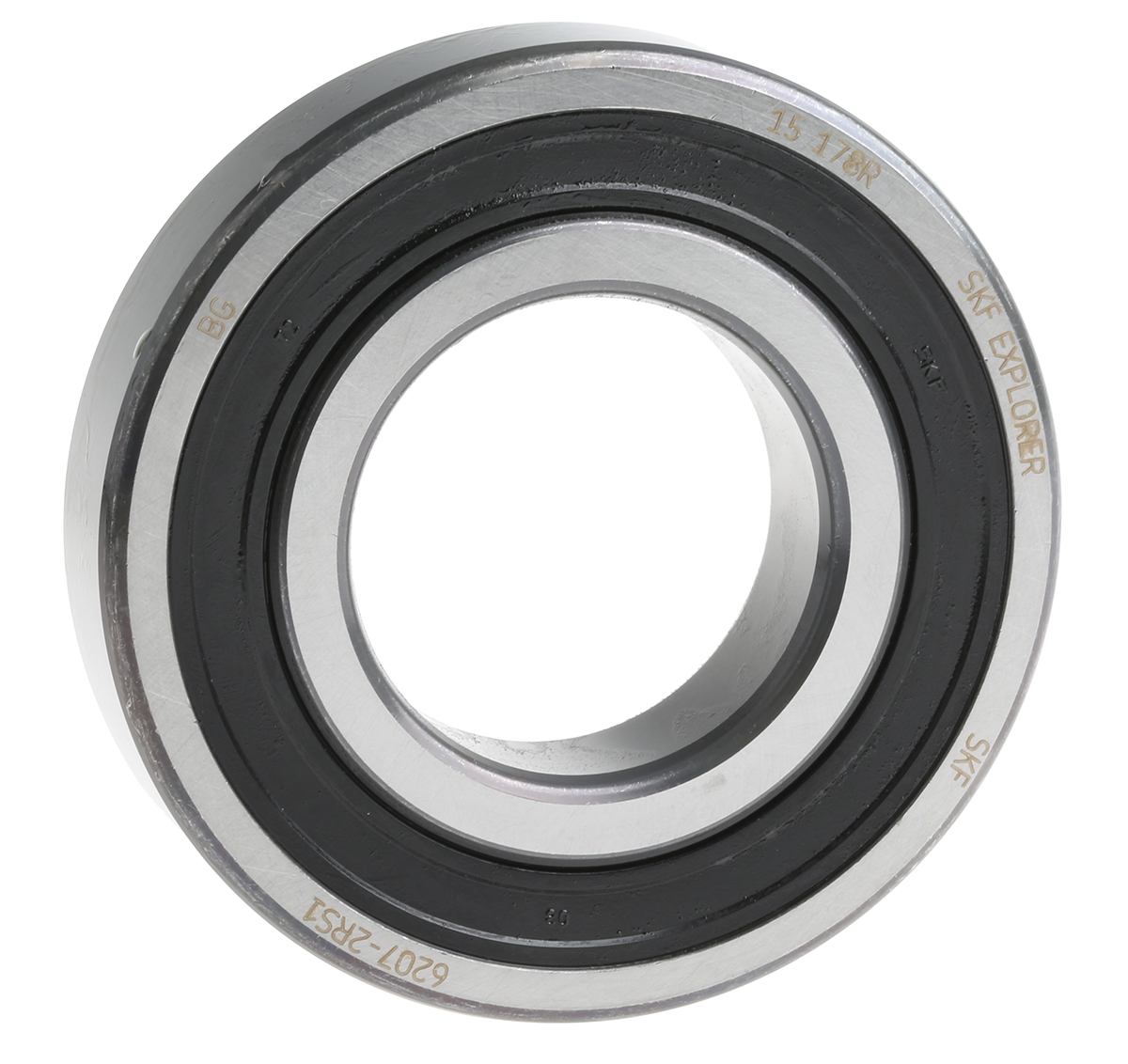 SKF 6207-2RS1 1 Row Ball Bearing - 35 mm ID, 72 mm OD