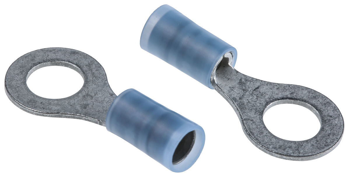 Molex, Avikrimp Insulated Ring Terminal, M6 (1/4) Stud Size, 1mm² to 2.5mm² Wire Size