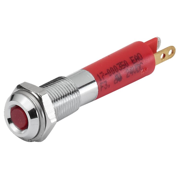 EAO 17-00 Series Red Panel Mount Indicator, 24, 6 Mounting Hole Size, Plug-In Termination, IP40, IP65