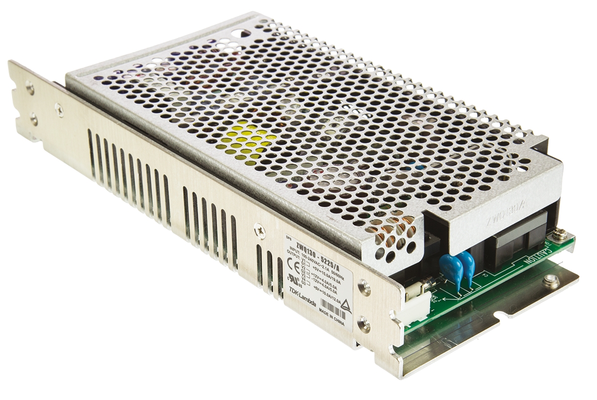 TDK-Lambda Switching Power Supply, ZWQ130-5225/A, 5 V dc, ±12 V dc, 4 A, 10 A, 15 A, 130W, Quad Output, 120 →