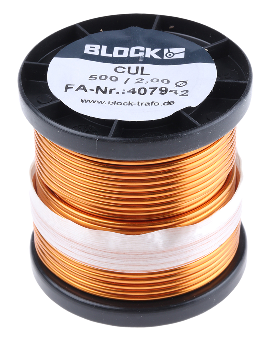 Block 2mm Enamelled Copper Wire, 14m Reel