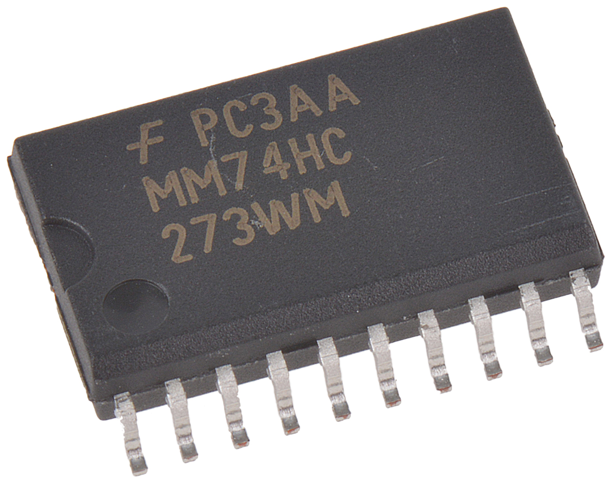 onsemi MM74HC273WMX Octal D Type Flip Flop IC, LSTTL, 20-Pin SOIC