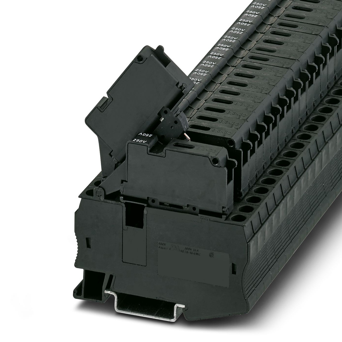 Phoenix Contact 3038778 ST 4-HESILA 250 (6.3X32) Series Black, Single-Level, Spring Clamp Termination
