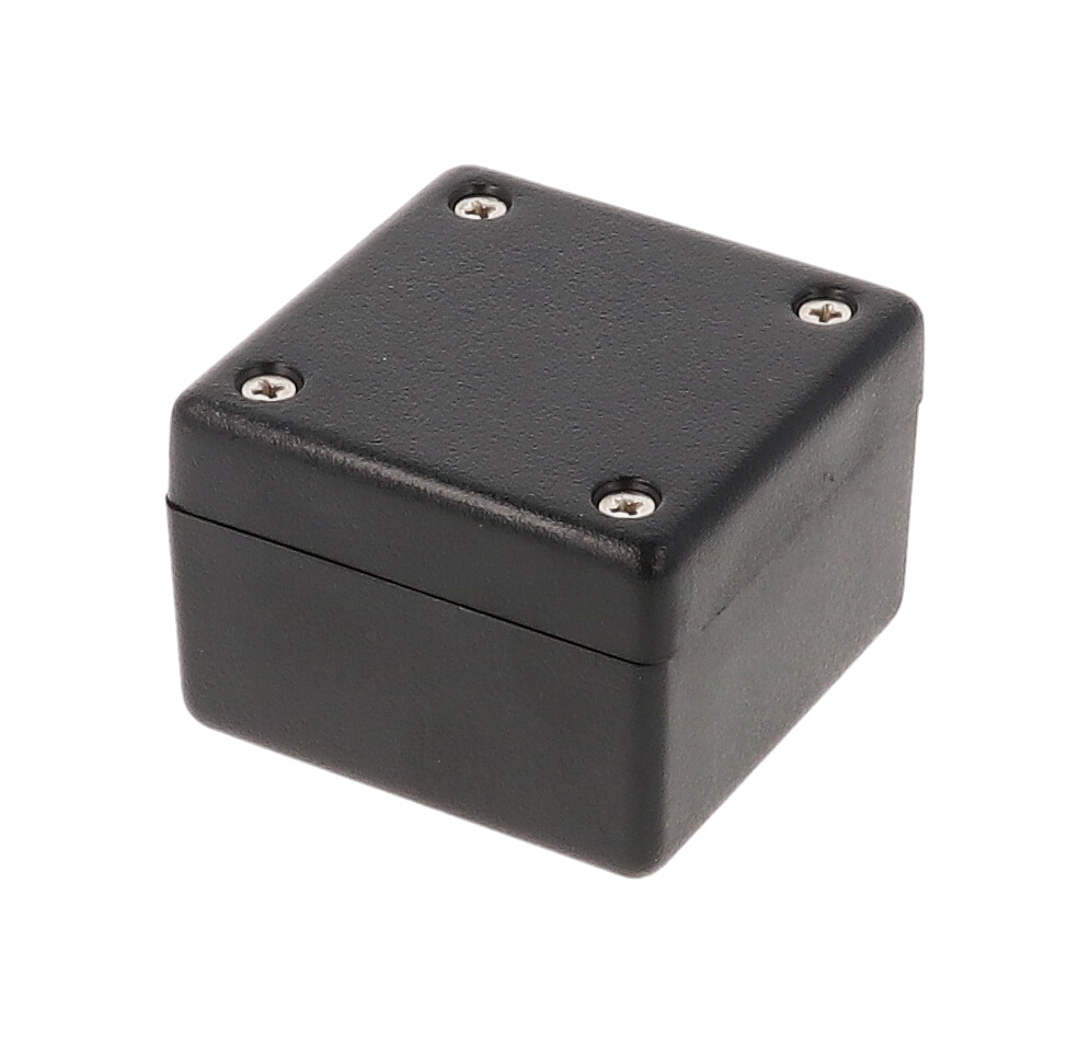 Hammond 1594 Series Black Flame Retardant ABS Enclosure, IP54, Black Lid, 56 x 56 x 28mm