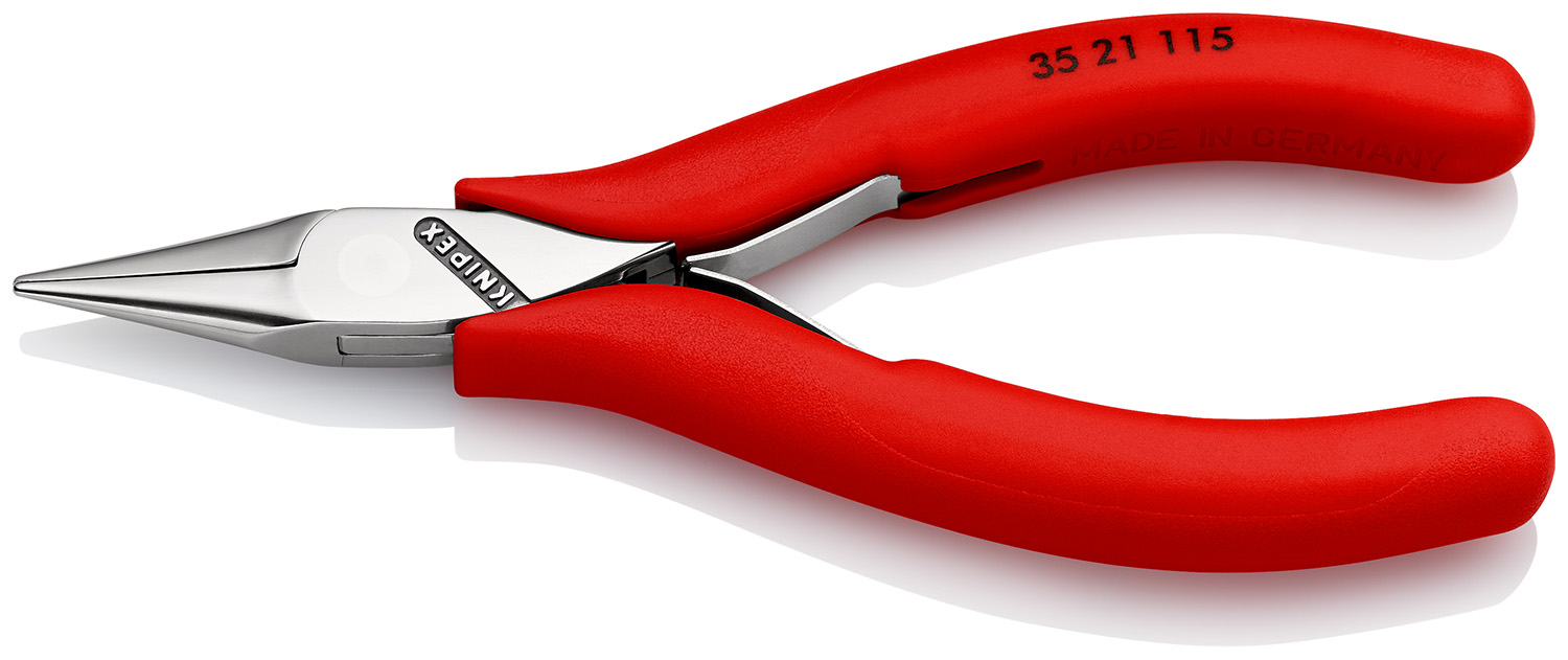 Knipex 35 21 Long Nose Pliers, 115 mm Overall, Straight Tip, 22,5mm Jaw