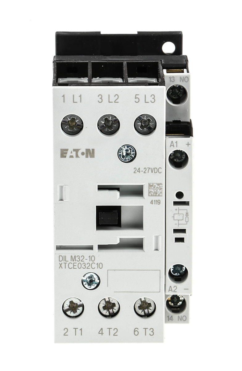 Eaton DILM Contactor, 24 V dc Coil, 3-Pole, 32 A, 15 kW 24 V, 3 NO, 400V