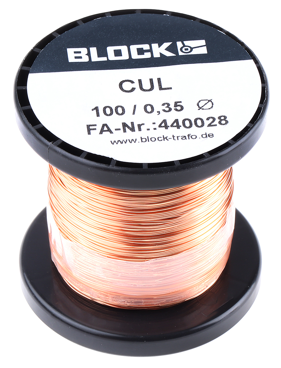 Block 0.35mm Enamelled Copper Wire, 27 AWG 87m Reel