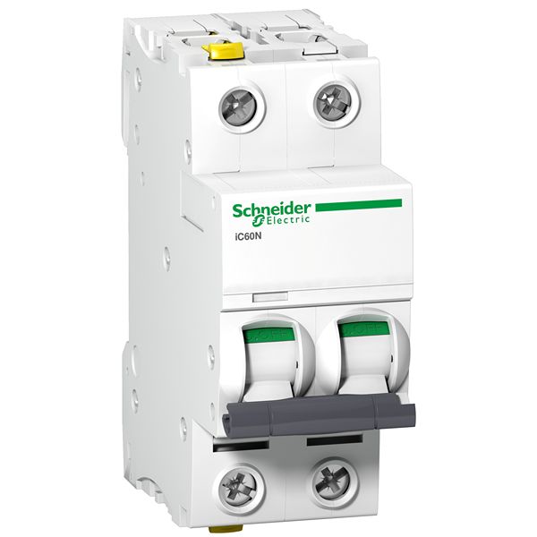 Schneider Electric Acti9 A9F0 MCB, 2P, 2A Curve C, 440V AC, 125V DC, 25 kA Breaking Capacity