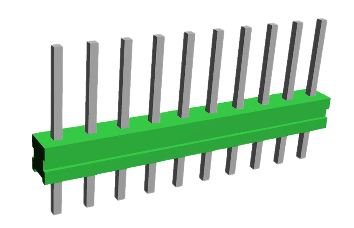 TE Connectivity AMPMODU MOD II Series Straight Through Hole Pin Header, 10 Contact(s), 2.54 mm Pitch, 1 Row, Unshrouded