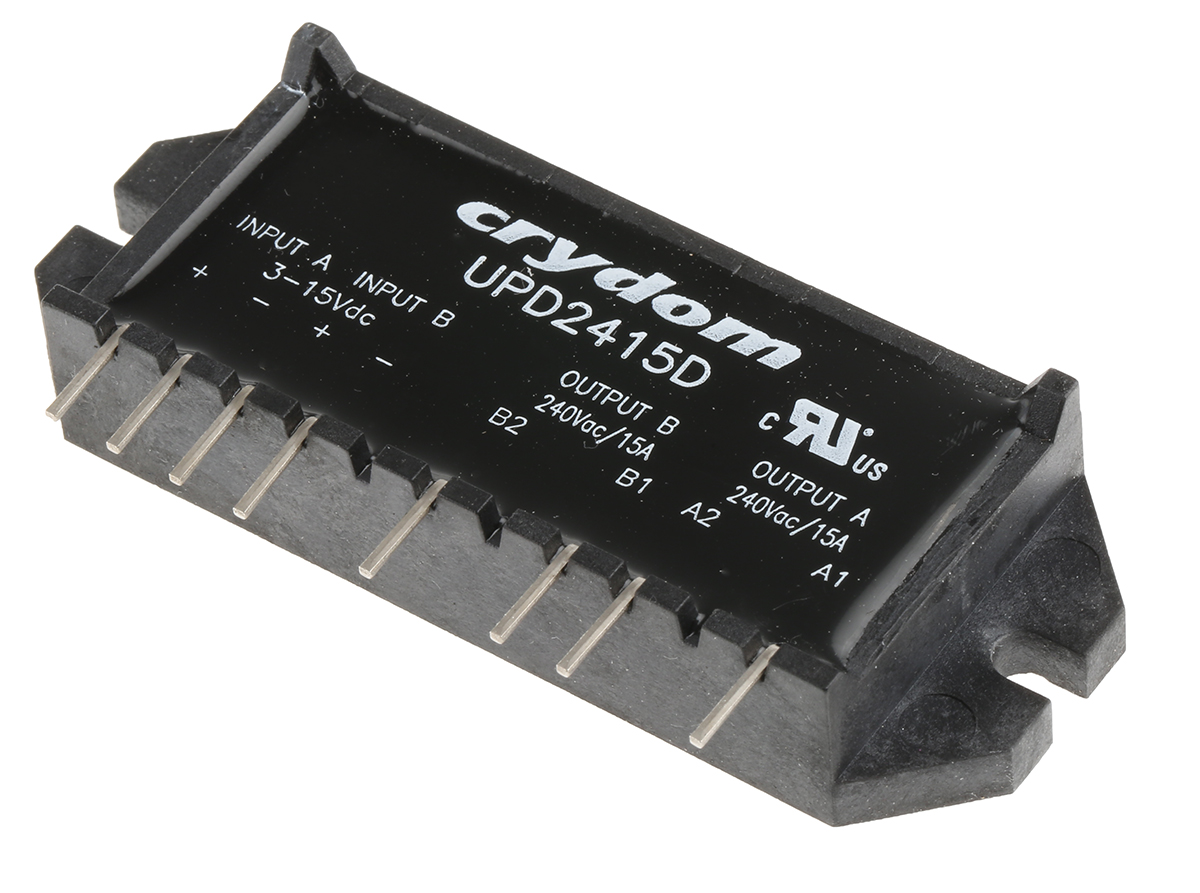 Sensata Crydom Solid State Relay, 15 A rms Load, PCB Mount, 280 V rms Load, 15 V dc Control
