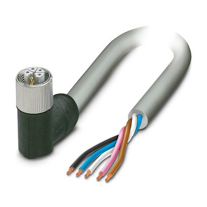 Phoenix Contact 14147 Shielded 2.5 mm² 5 Core Power Cable, Grey Polyurethane PUR, 1.5m