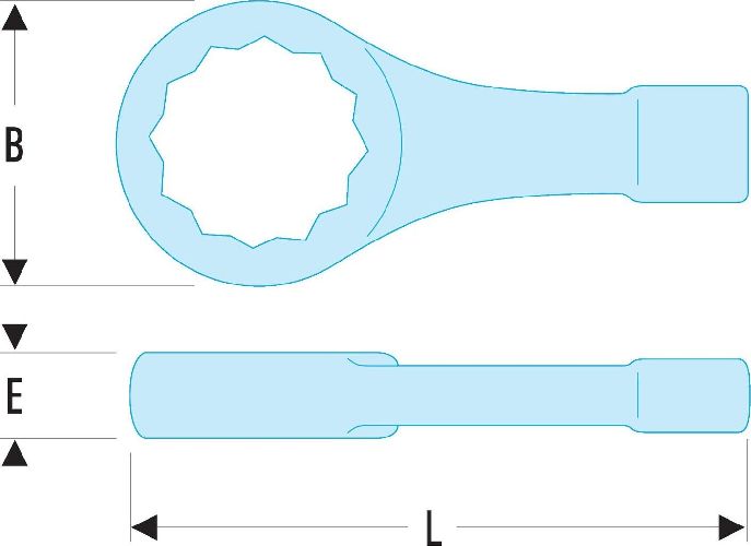 Facom 51B Series Slogging Spanner, 24mm, Metric, 165 mm Overall