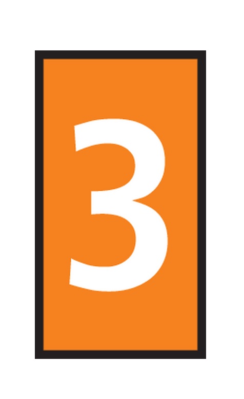 HellermannTyton WIC Snap On Clip On Cable Marker, Orange, Pre-printed "3", 4.3 → 5.3mm Cable, 561-03633
