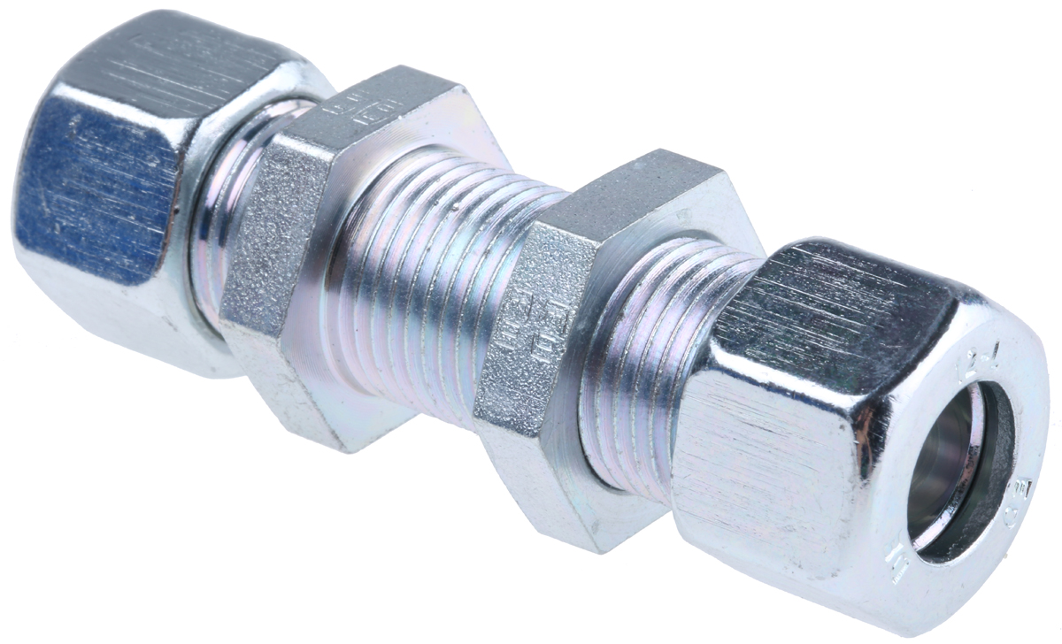 Parker Hydraulic Bulkhead Compression Tube Fitting M18 x 1.5 Made From Chromium Free Zinc Plated Steel