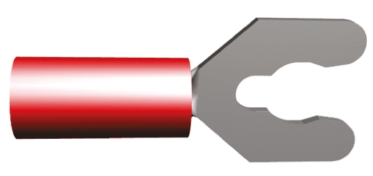 TE Connectivity PIDG Insulated Crimp Spade Connector, 0.26mm² to 1.65mm², 22AWG to 16AWG, M4 Stud Size Nylon, Red