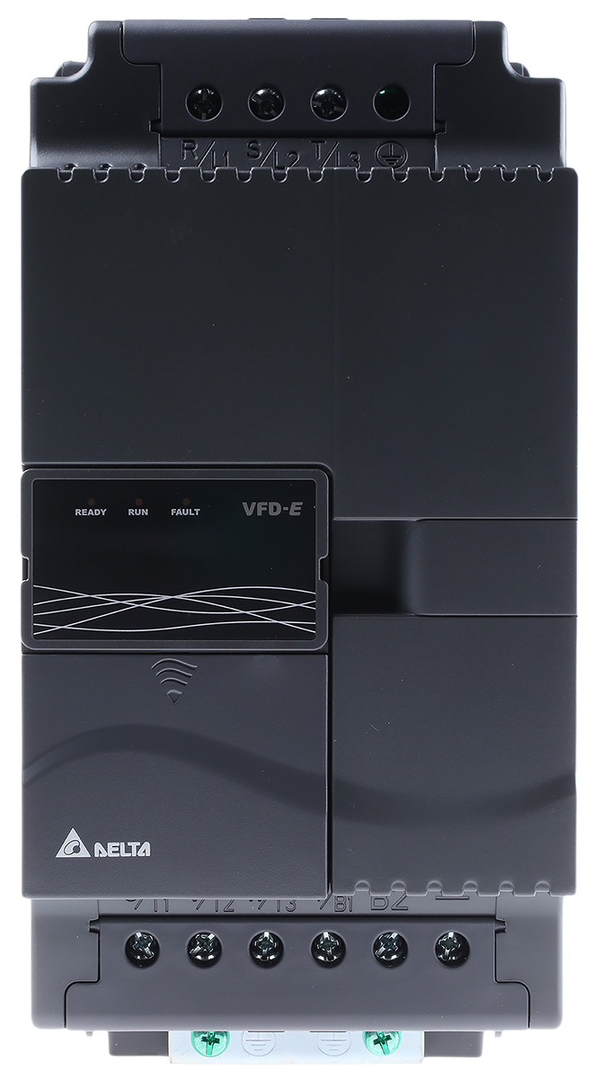 Delta Electronics Inverter Drive, 5.5 kW, 3 Phase, 460 V ac, 14 A, VFD-E Series