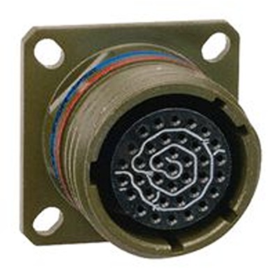 Amphenol Limited, D38999 55 Way Flange Mount MIL Spec Circular Connector ReceptacleGreen, Socket Contacts,Shell Size