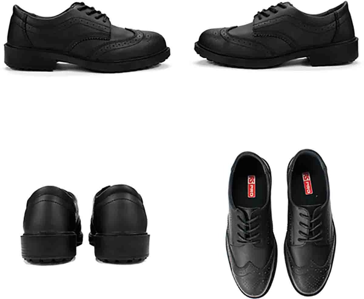 RS PRO Men's Black Steel Toe Capped Safety Shoes, UK 10, EU 44