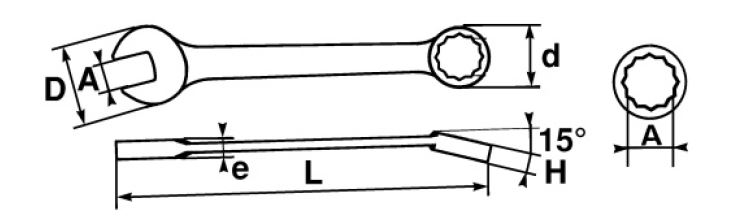 SAM Combination Spanner, 20mm, 25/32in, Metric, Height Safe, Double Ended, 230 mm Overall