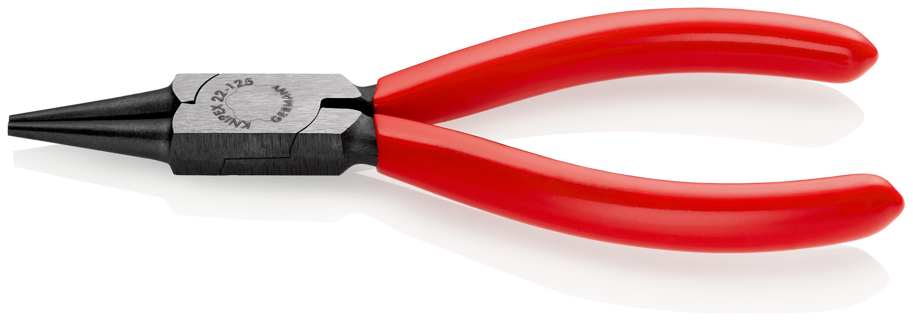 Knipex Round Nose Pliers, 125 mm Overall, Pointed, Straight Tip, 27mm Jaw