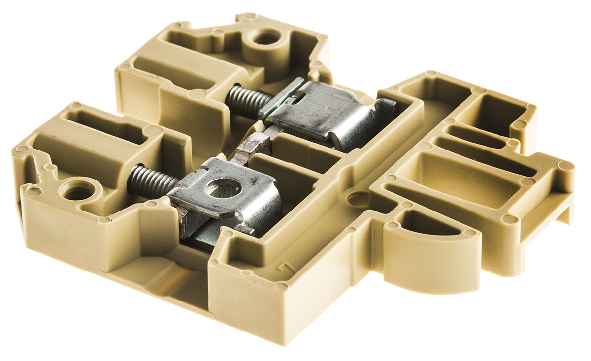 Weidmuller 0128360000 SAK Series Beige, Yellow, 4mm², Single-Level, Feed Through Termination, ATEX, IECEx