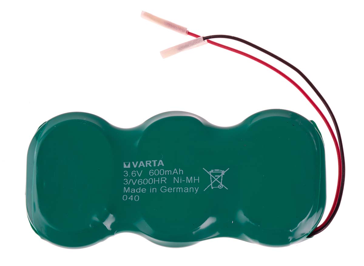 Varta V600HR 3.6V NiMH Button Rechargeable Battery, 600mAh