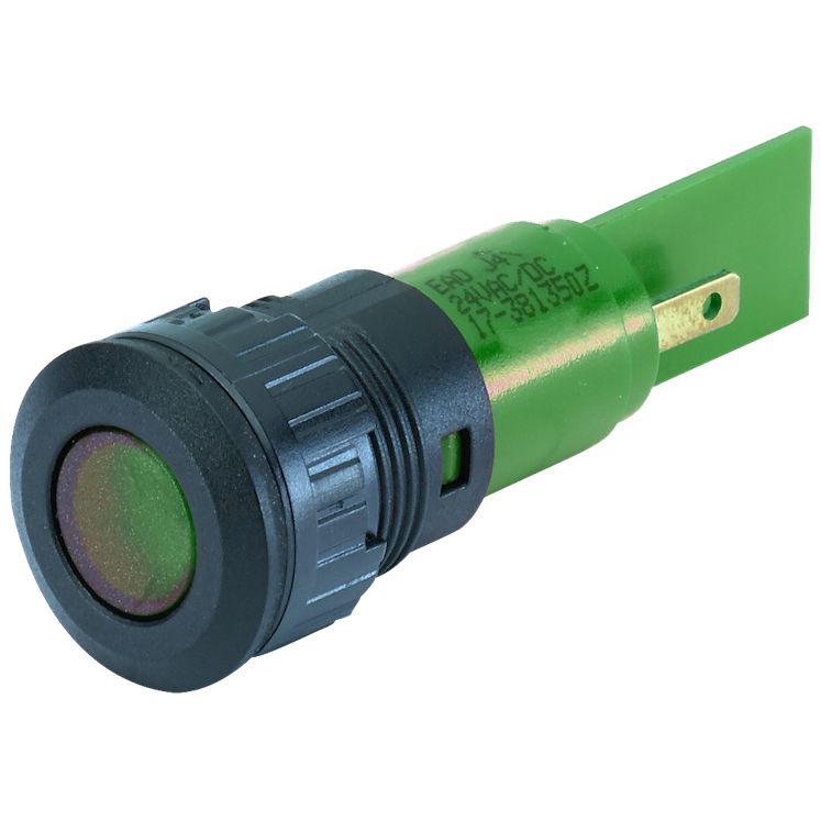 EAO 17-41 Series Green Panel Mount Indicator, 230, 16.2 Mounting Hole Size, Plug-In Termination, IP40, IP65