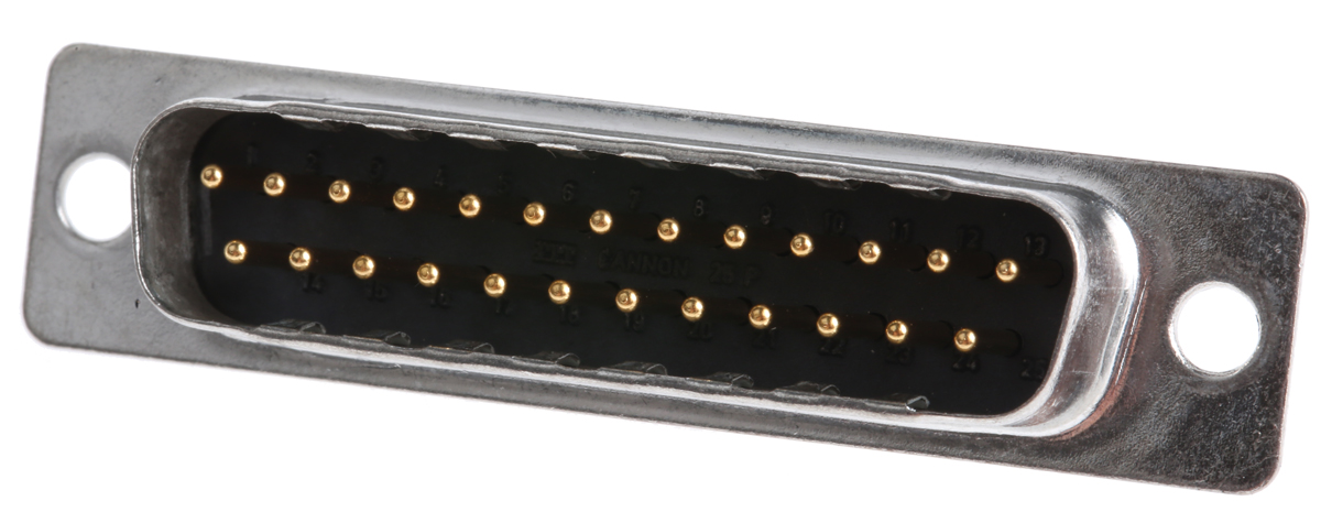 ITT Cannon D* 25 Way Cable Mount, Panel Mount D-sub Connector Plug, 2.84mm Pitch