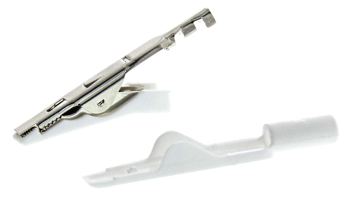 Hirschmann Test & Measurement Crocodile Clip, Brass, Bronze Contact, 8A, White