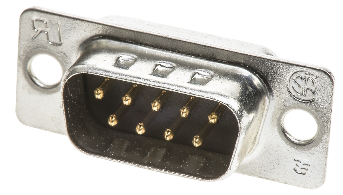 TE Connectivity Amplimite HD-20 9 Way Panel Mount D-sub Connector Plug, 2.77mm Pitch