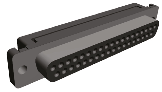 TE Connectivity Amplimite HDF-20 37 Way Right Angle Cable Mount D-sub Connector Socket, 2.76mm Pitch