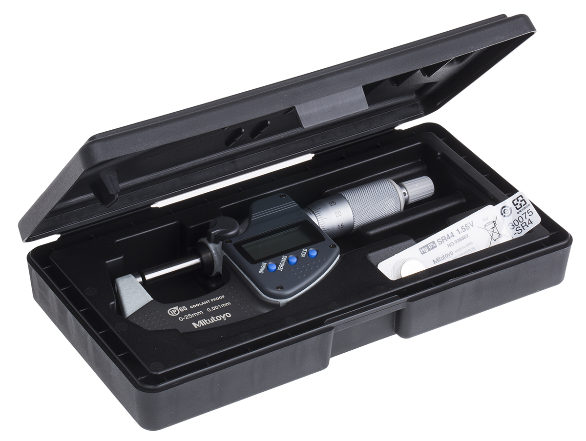 Mitutoyo 293-240-30 External Micrometer, Range 0 mm →25 mm