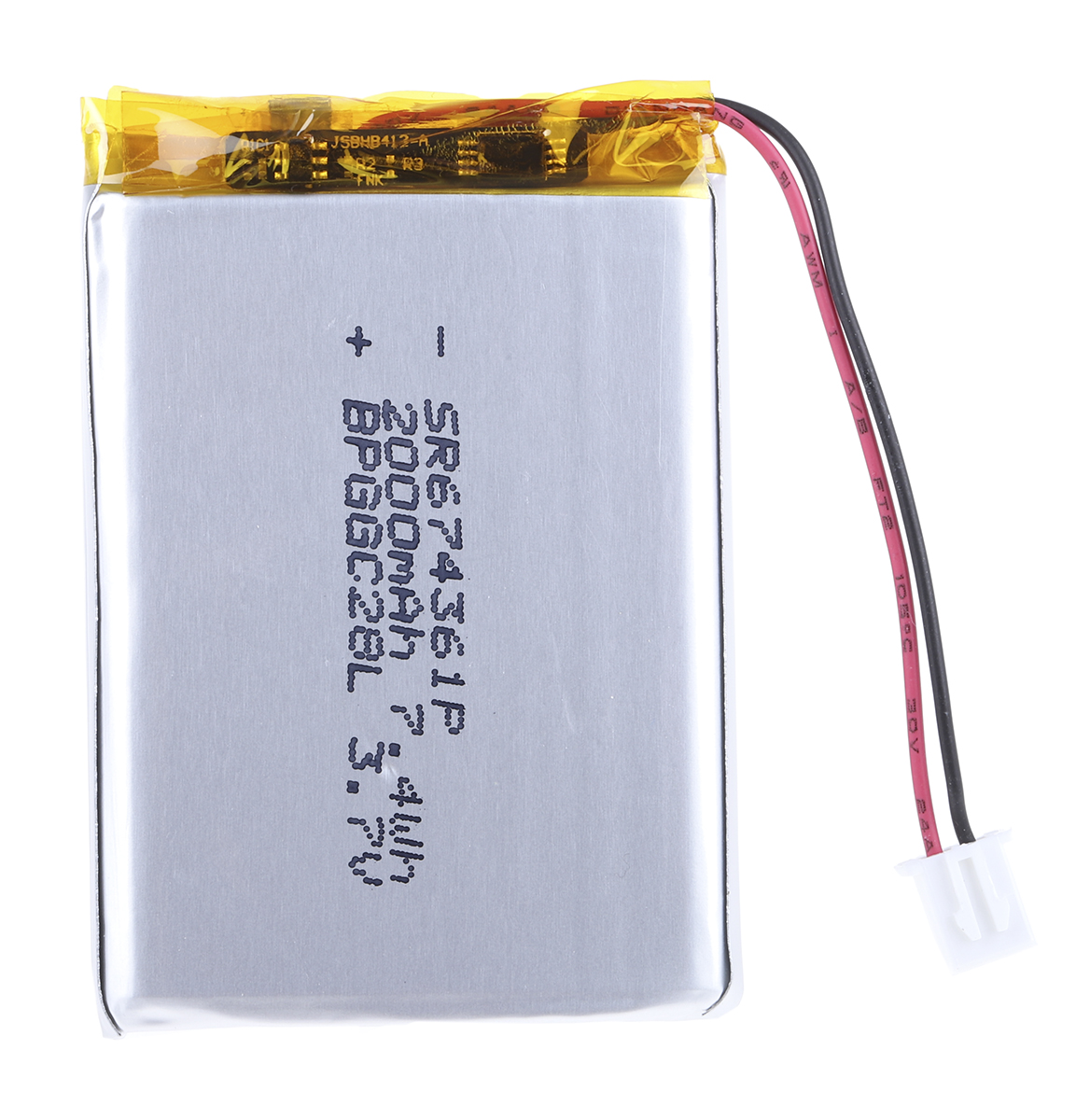 RS PRO RS PRO, 3.7V, 674361, Lithium Polymer Rechargeable Battery, 2Ah