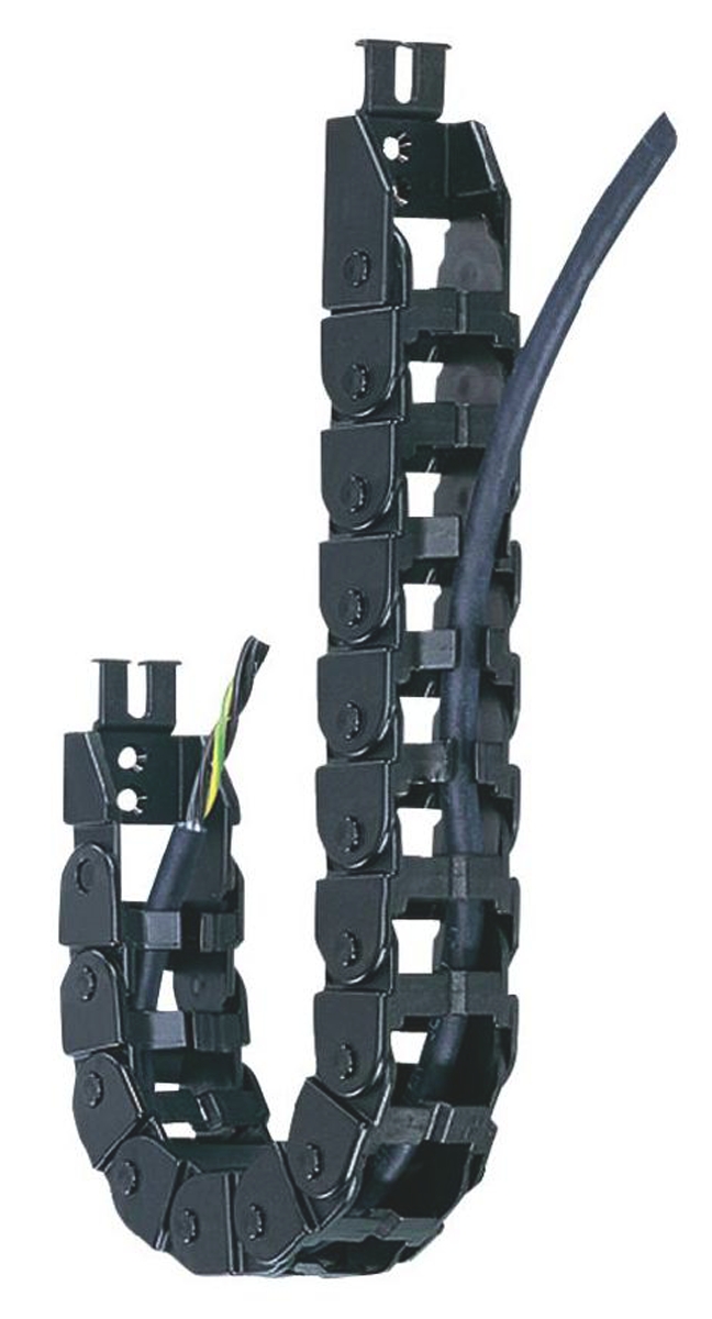 Igus E14, e-chain Black Cable Chain - Flexible Slot, W37 mm x D25mm, L1m, 100 mm Min. Bend Radius, Igumid NB