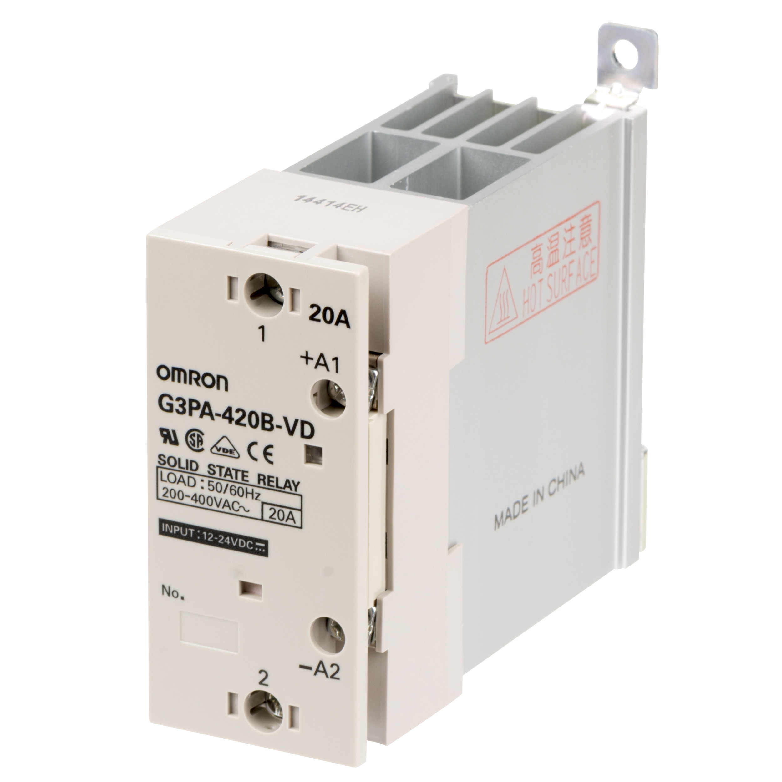 Omron G3PA Series Solid State Relay, 20 A Load, DIN Rail Mount, 528 V Load, 200 V ac Control
