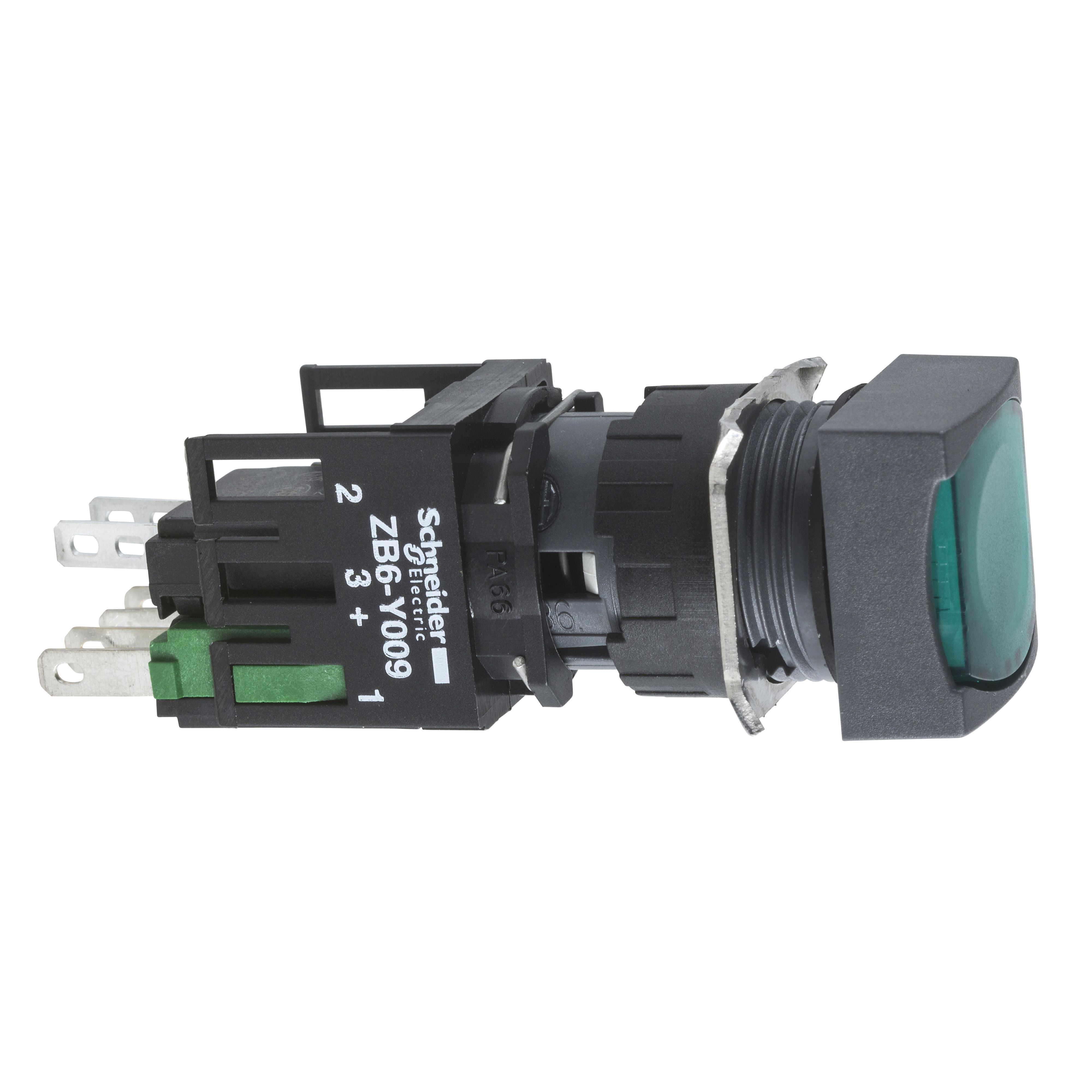 Schneider Electric Harmony Series Illuminated Push Button, Slow Brake, Panel Mount, 16mm Cutout, SPST, 250V, IP65