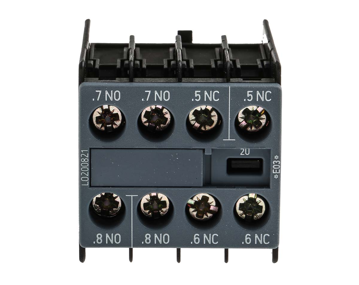 Siemens Auxiliary Contact, 4 Contact, 2NC + 2NO, Snap-On, Sirius Innovation 3RH2