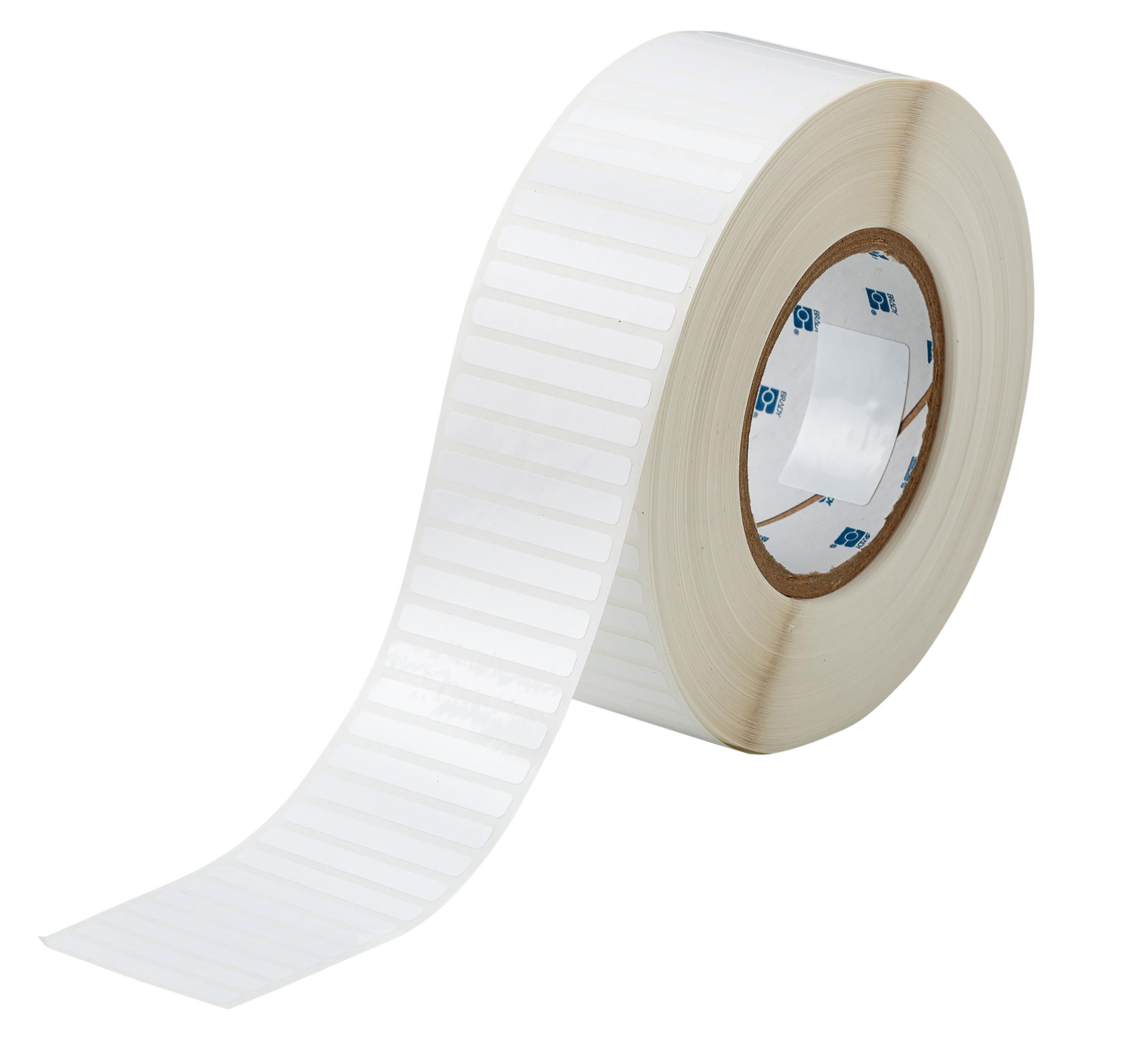 Brady B-423 Polyester White Label Roll, 50.80mm Width, 6.35mm Height, 10000 Qty