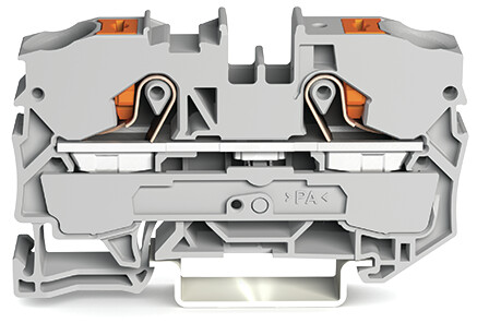 WAGO 2210-1201 TOPJOB S, 2210 Series Grey, 10mm², Single-Level, Push-In Cage Clamp Termination, ATEX, IECEx