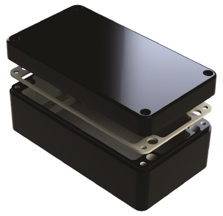 Deltron 486 Series Black Aluminium Enclosure, IP68, 260 x 160 x 90mm