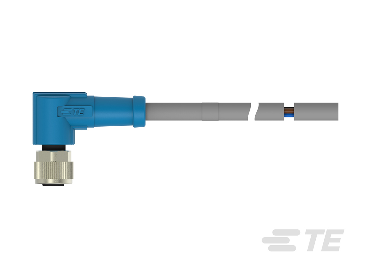 TE Connectivity Female 3 way Receptacle to 3 way Free End Sensor Actuator Cable, 0.5 m