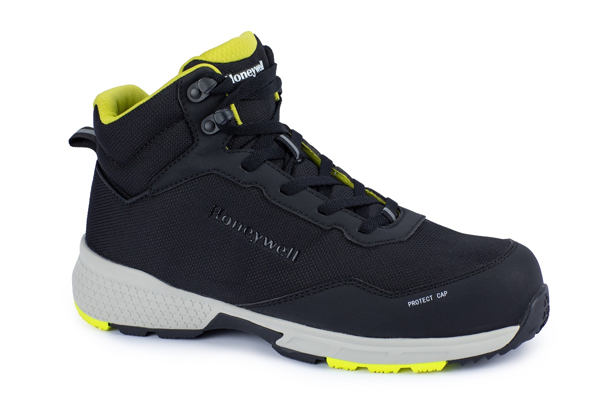 Honeywell Safety Starter Mid Black, White, Yellow Composite Toe Capped Unisex Safety Boots, UK 4, EU 37