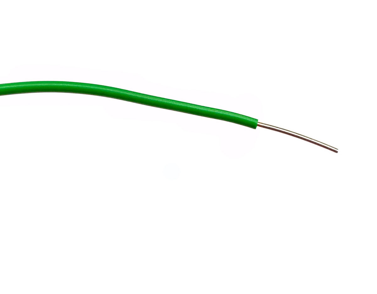 RS PRO Green 0.26mm² Hook Up Wire, 23 AWG, 1/0.6 mm, 100m, PVC Insulation