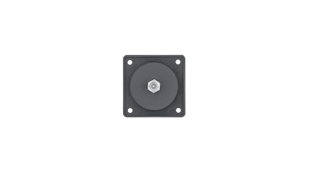 Socket Anthracite Female 1 Outlet TV Aerial Connector, Flush Mount
