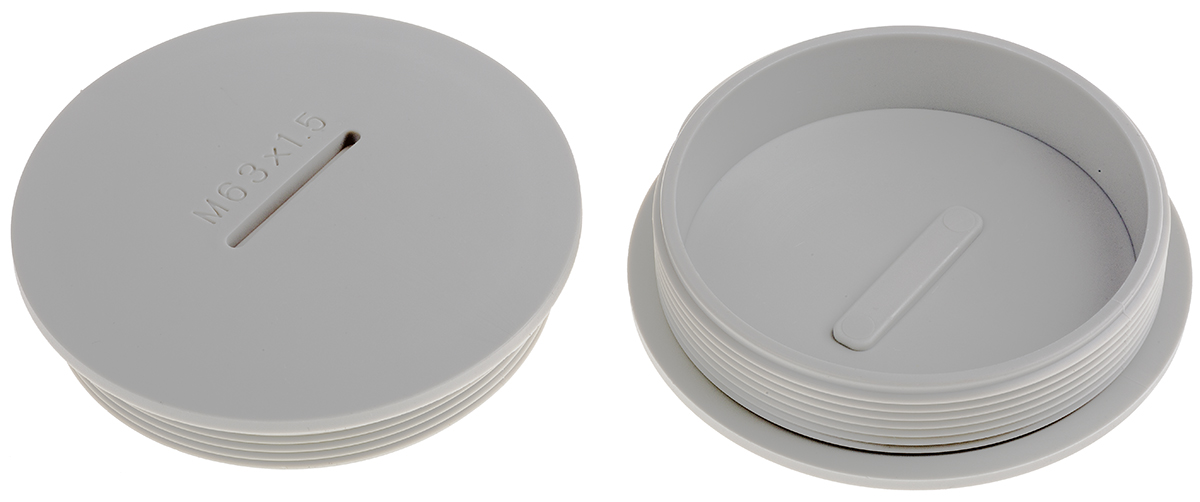 RS PRO Blanking Plug, M63, 62.4mm Hole Diameter, Nylon 66, 69.3mm Diameter, Threaded