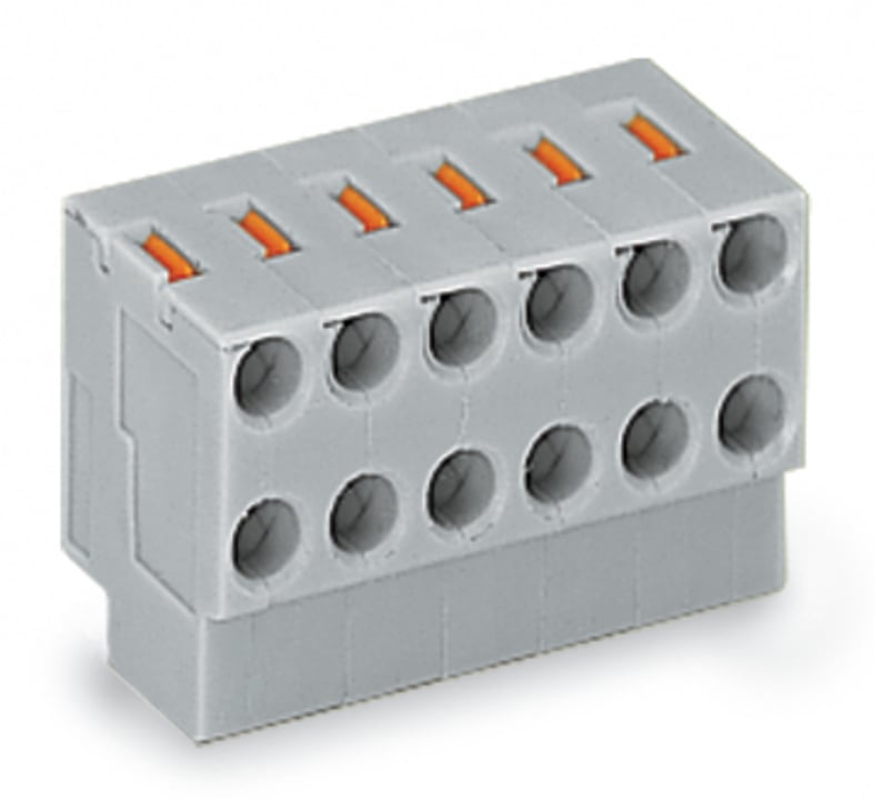 WAGO 252 Series Female Lighting Connector, 4-Pole, Female, 4-Way, Plug-In Mount, 2A