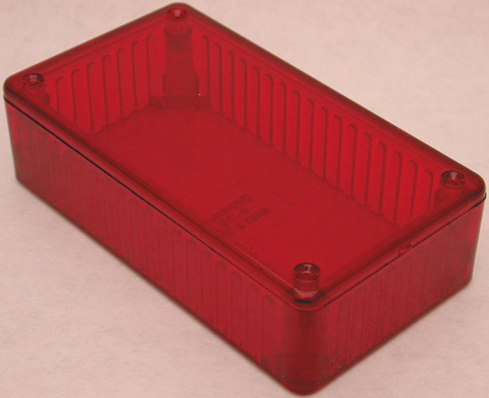 Hammond 1591 Series Transparent Red Polycarbonate Enclosure, IP54, Transparent Red Lid, 120 x 65 x 36mm