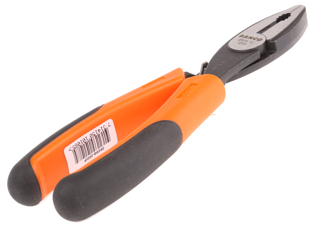 Bahco Combination Pliers, 200 mm Overall, Straight Tip, 39mm Jaw